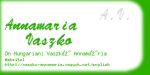 annamaria vaszko business card